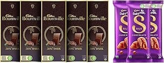 Cadbury Dairy Milk Silk Chocolate Bar, 150G (Pack Of 3) & Cadbury Bournville Rich Cocoa Dark Chocolate Bar, 80 Gm (Pack Of 5)